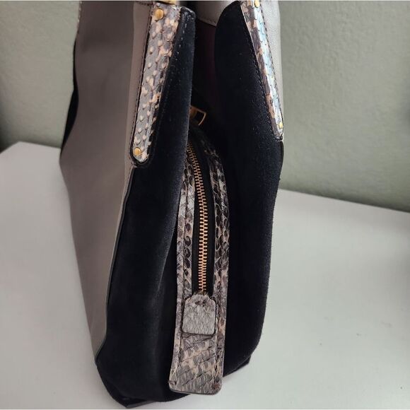 COACH Dalton Exotic Snakeprint Suede Leather Shoulder Bag - Picture 4 of 12
